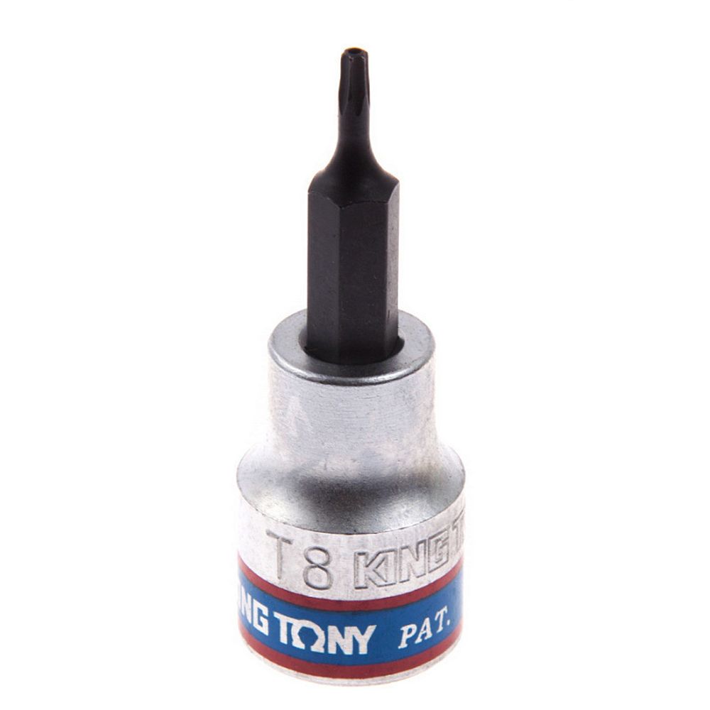 KING TONY (302708) Насадка (бита) торцевая 3/8&quot;, L = 50 мм, TORX с отверстием, T8