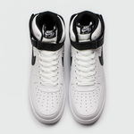 кроссовки Nike Air Force 1 Mid White Black Swoosh