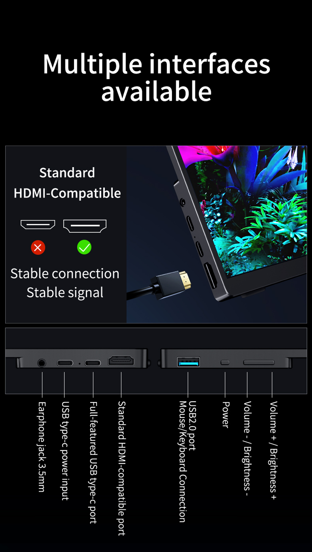 13.3" Портативный монитор VCHANCE 4K (3840x2160) OLED, 60 Гц