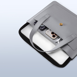 Ручная сумка из искусственной кожи черного цвета для ноутбука или планшета до 16 дюймов, серия AURA Series Handbag от Dux Ducis