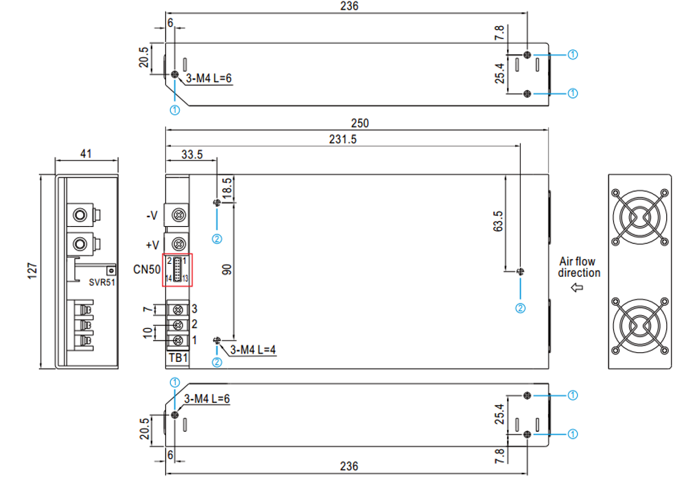 Преобразователь AC-DC сетевой Mean Well RSP-750-48