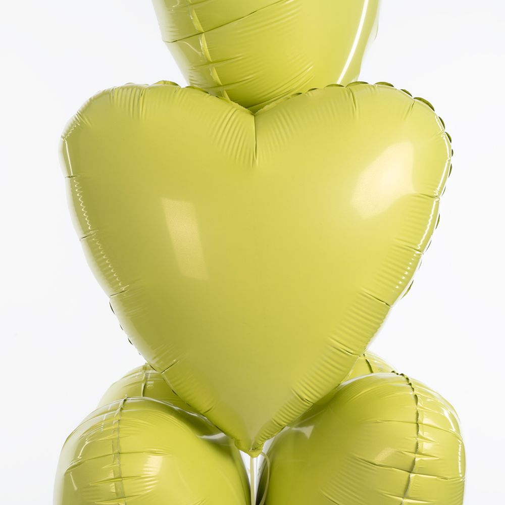 Ag Шар Сердце 18'' / 46 см, Мистик Лимон сатин (БГ-15) 