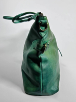 Женская премиальная изумрудно-зеленая сумка из натуральной кожи "Венеция"