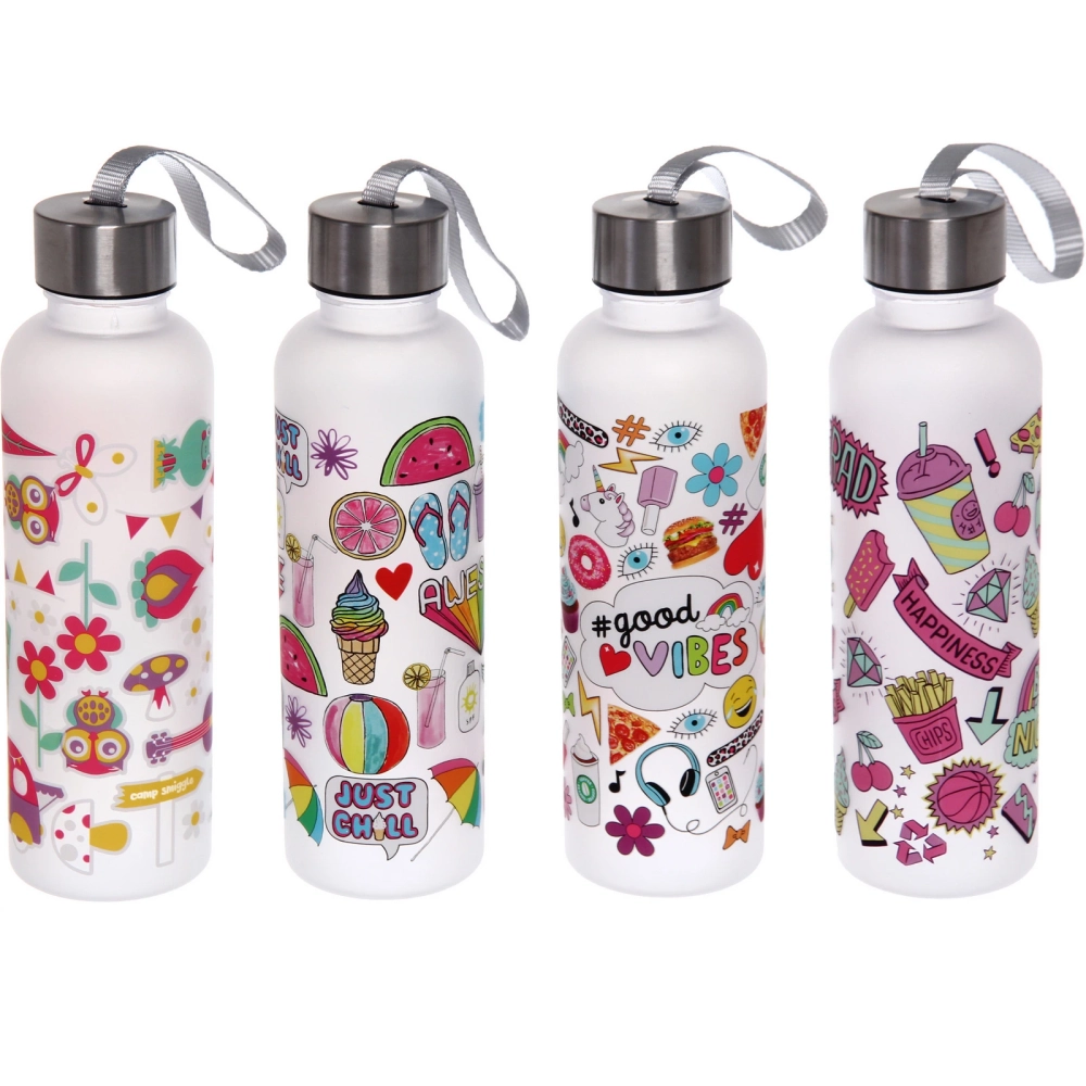 Бутылка питьевая пластиковая 600мл «Летний микс», микс цветов