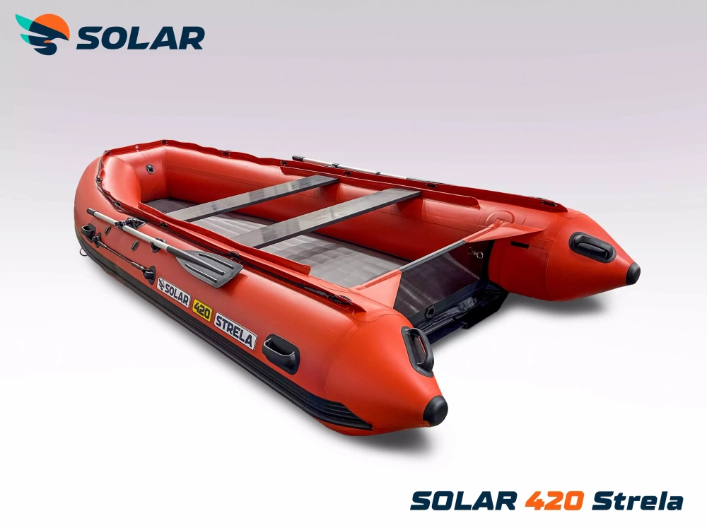 Лодка надувная моторная solar-420 strela jet tunnel