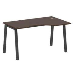 Metal System Стол криволинейный правый на А-образном м/к БА.СА-2 (R) Венге Цаво/Металл Антрацит 1400