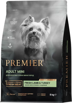 Premier Dog Lamb&Turkey ADULT Mini Ягненок с индейкой для собак Мелких пород 8кг.