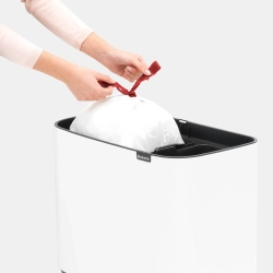 Brabantia Контейнер для мусора Bo Touch 11 л + 23 л белый