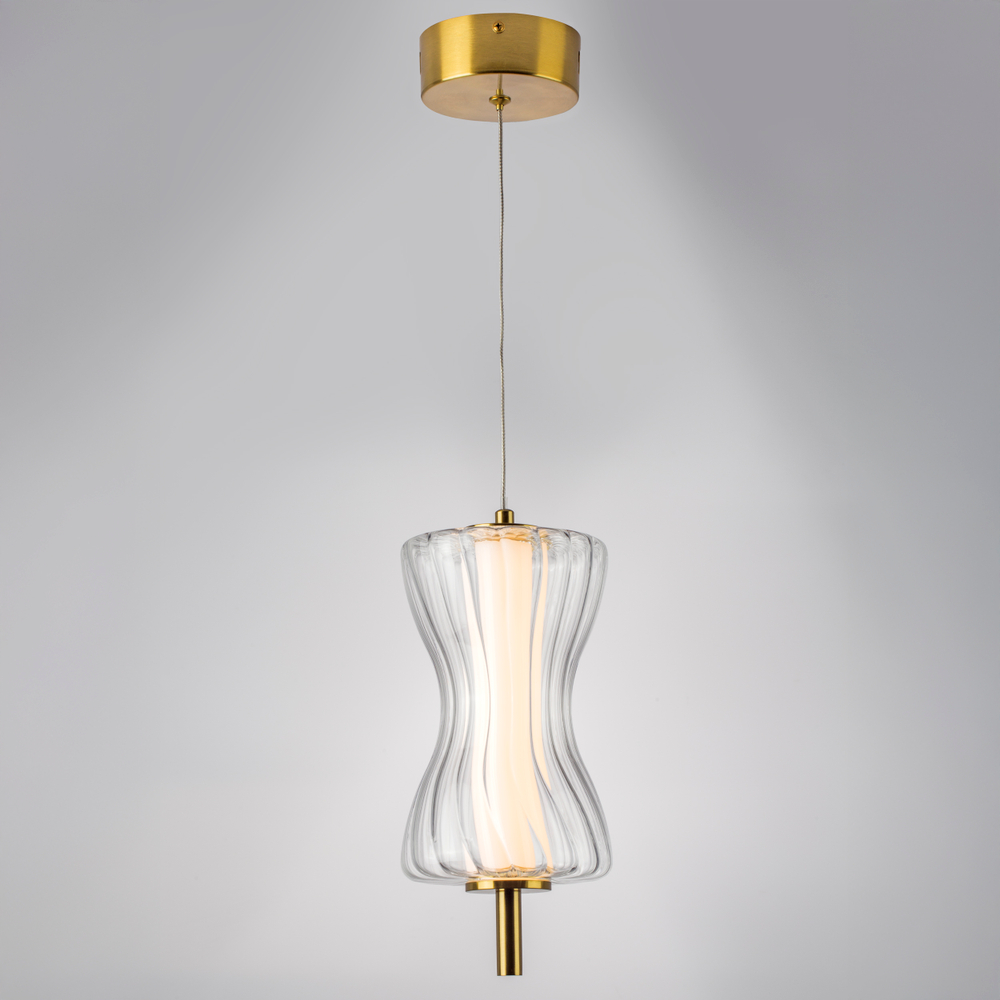 800013 Люстра BOTTO LED 6W 760LM ЛАТУНЬ/ПРОЗРАЧНЫЙ/БЕЛЫЙ 3000K