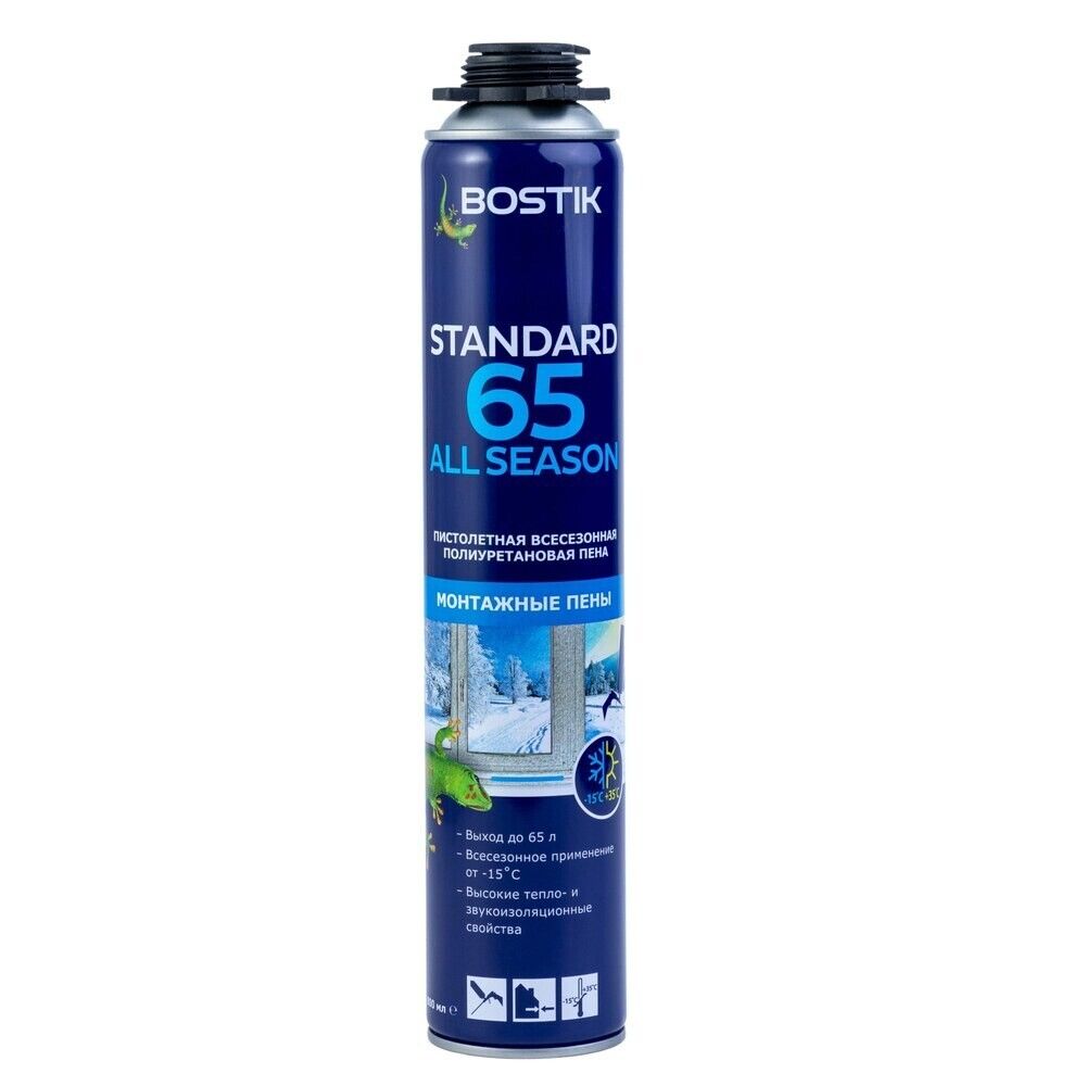 Пена монтажная BOSTIK Standard All Seasons 65л всесезон.профи 800мл/ арт.20020006
