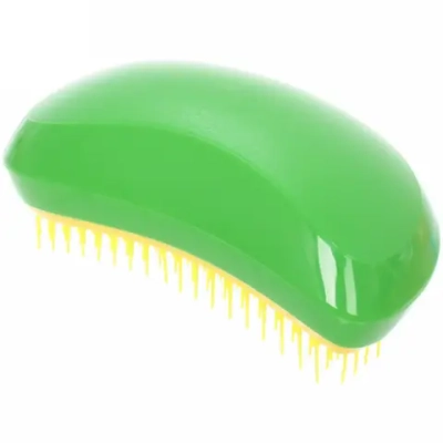 Расческа массажная компактная «Mila Mi», цвет зеленый/желтый, 7*12см