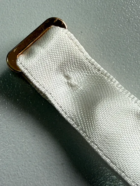 Чулкодержатель с атласной лентой 12 мм, Китай, золото/айвори 004