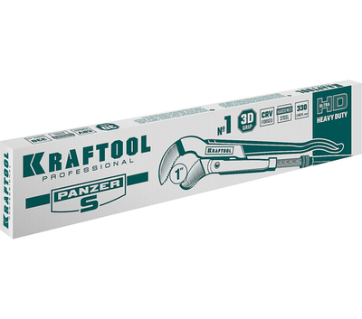 KRAFTOOL PANZER-S, №1, 1″, 330 мм, трубный ключ с изогнутыми губками (2733-10)