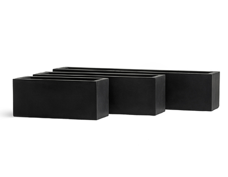 Кашпо TREEZ ERGO - серия Just - Узкий низкий прямоугольник - Антрацит