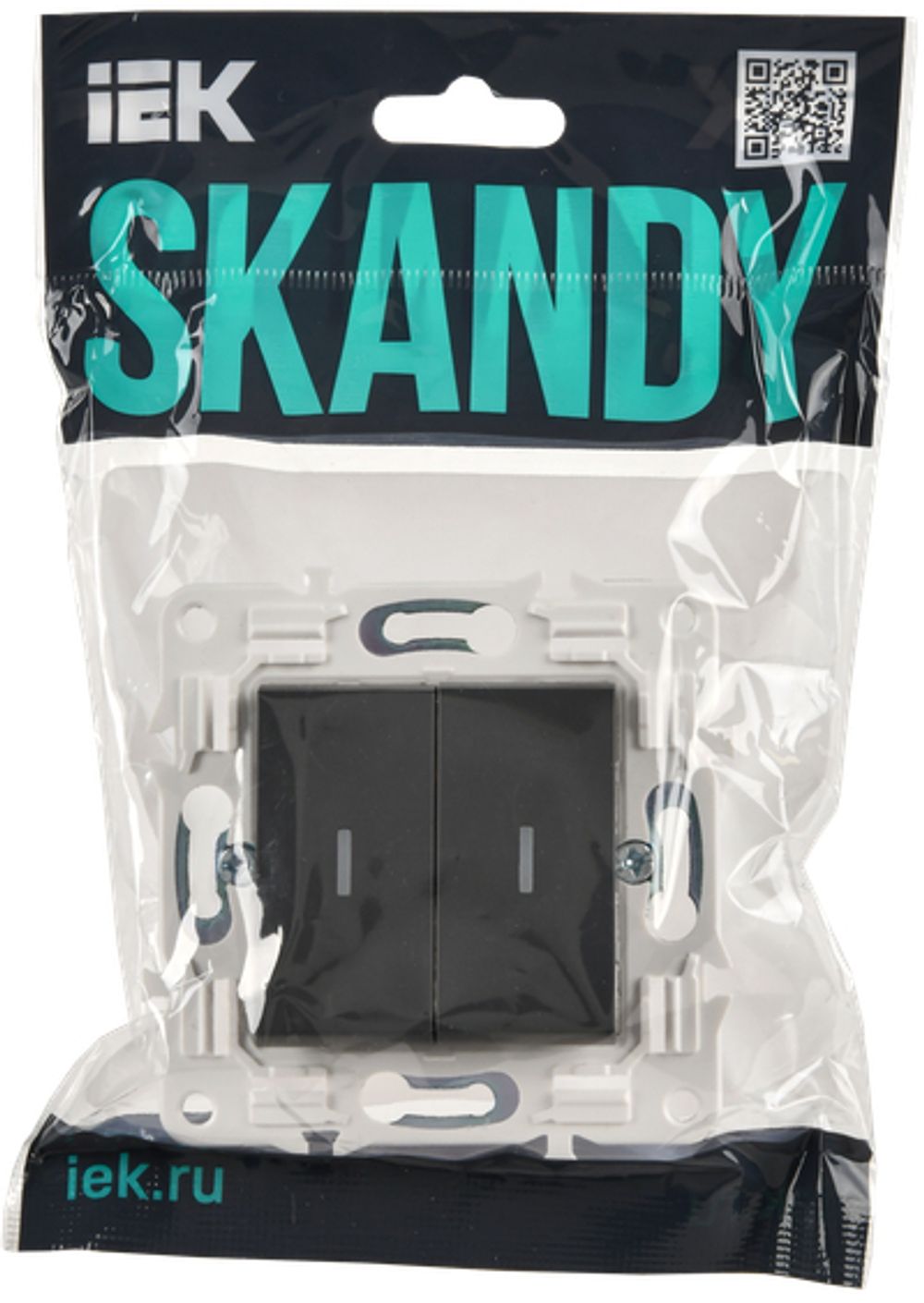 SKANDY Выключатель 2-клавишный с индикацией 10А SK-V09T титан IEK