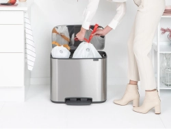 Brabantia Контейнер для мусора Bo 11+23 л для сортировки матовое серебро