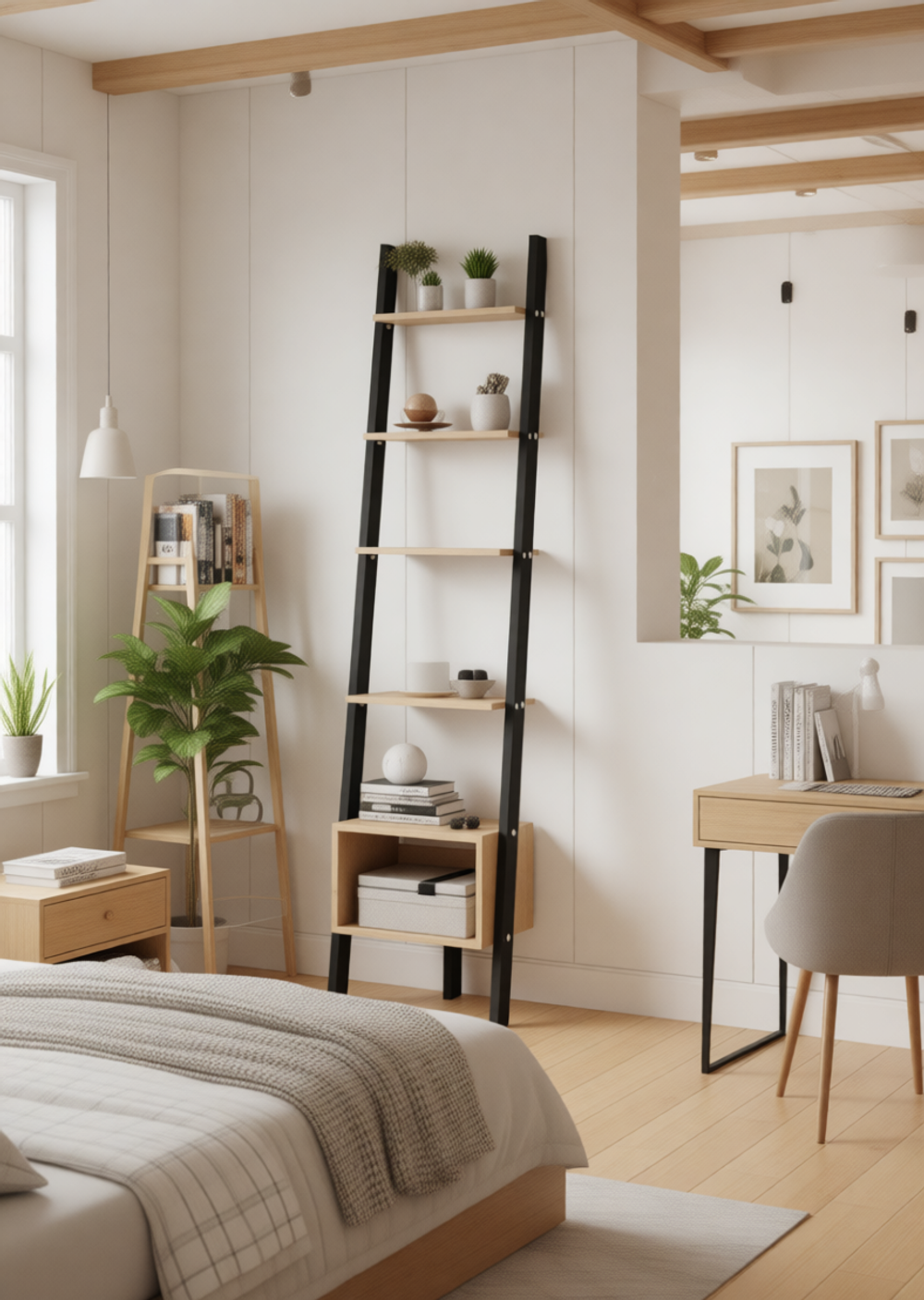 Стеллаж Vadis 3, цвет дуб крафт золотой / черное дерево