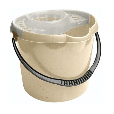 Ведро "Malta" круглое с отжимом МОП 12л (бежевый)