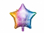 Шар "Радужная звезда Happy Birthday"