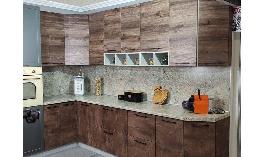 Кухонный гарнитур Лофт Дуб бурый / Ржавчина