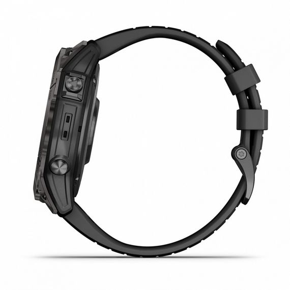 Умные часы Garmin Fenix 7X Pro Sapphire Solar Edition Титановый угольно-серый корпус с DLC-покрытием и черным ремешком
