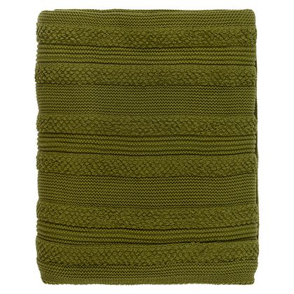 Плед 130х170см Tkano Essential с буклированной вязкой оливковый