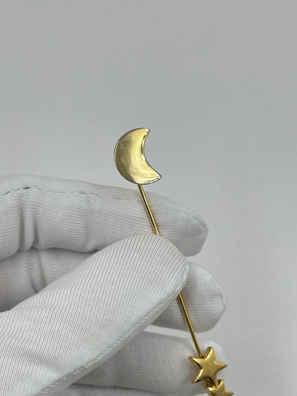 Брошь булавка с луной и звездами