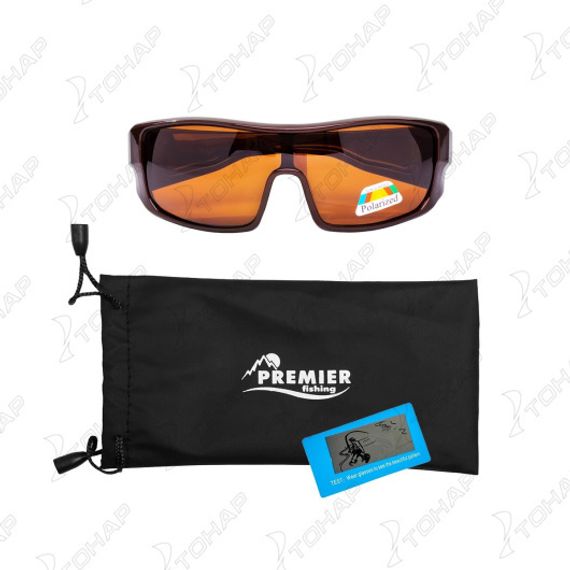 Очки PREMIER поляризационные в чехле (коричневый) PR-OP-9436-B