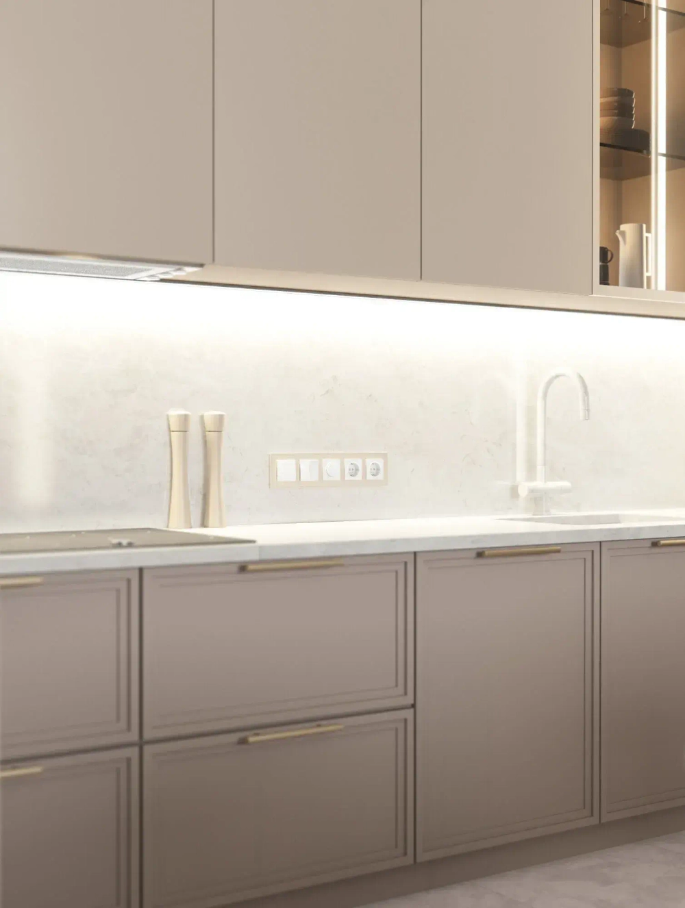 Рамка на 5 постов Senso (шампань, стекло soft-touch) W0053111