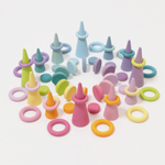 Деревянный сортер "Диски цвета пастель", 24 детали