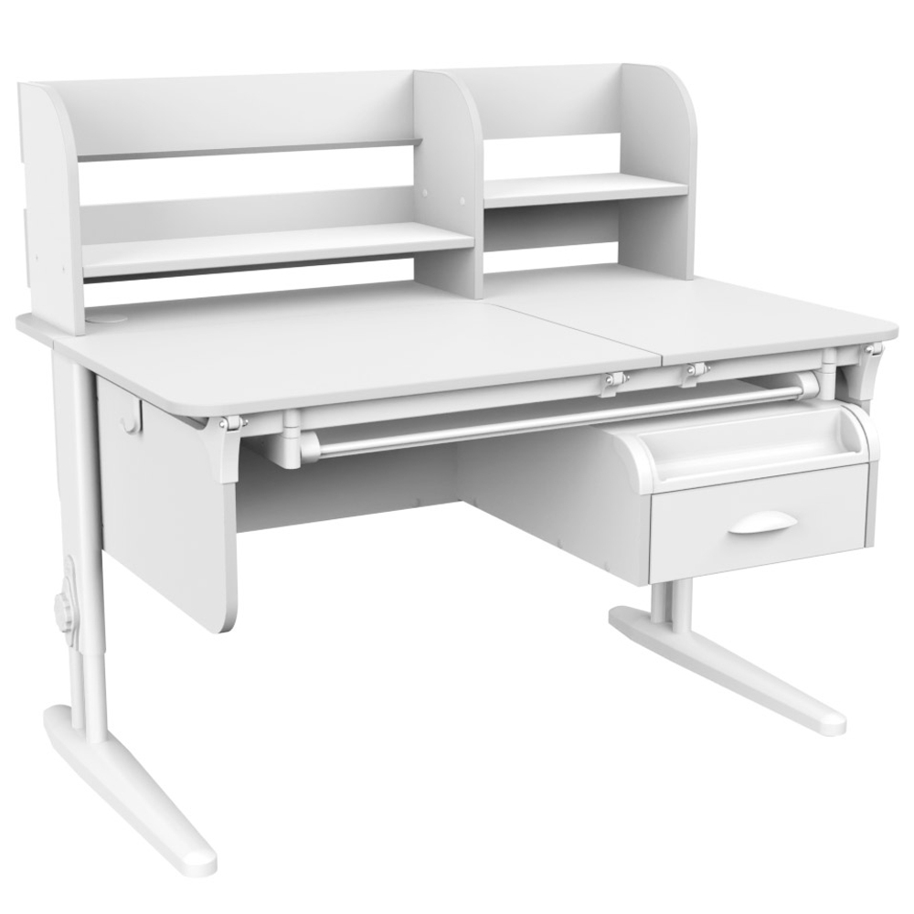 Растущая парта Дэми СУТ 62 PRO с полкой СУТ.62.250 и тумбой (1150×750 мм)