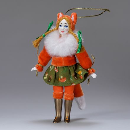 Ёлочная игрушка Девочка Лисичка
