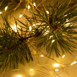 Светодиодная новогодняя гирлянда Intro Holiday INZR-01 занавес 3*3 м теплый белый 240 microled USB | Intro