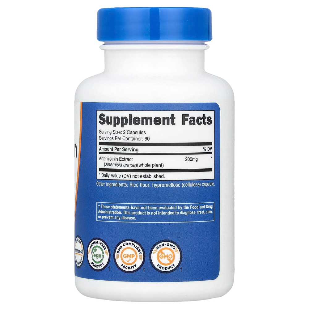 Nutricost, артемизинин, 120 капсул (100 мг в 1 капсуле)