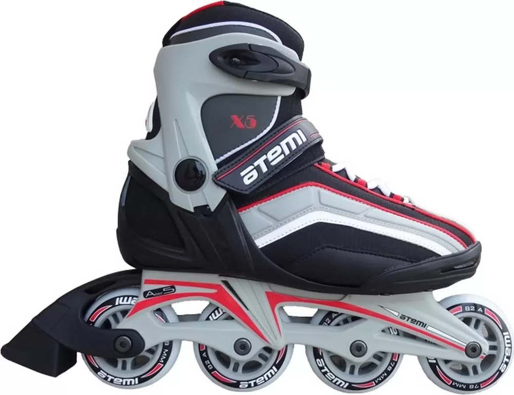 X5 man ролик коньки, красный/чер/сер, Alu, Abec5, 80mm PU, Размер, 41