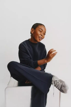 ZARA БРЮКИ В ПОЛОСКУ ИЗ МОДАЛА, АНТРАЦИТОВО-СЕРЫЙ