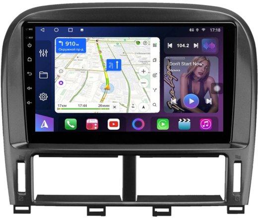 Магнитола для Lexus LS430 Toyota Celsior XF30 2000-2006 (ШГУ цветной) - FarCar 9697F2 монитор 9" QLED на Android 13, 8-ядер, CarPlay, 4G SIM-слот