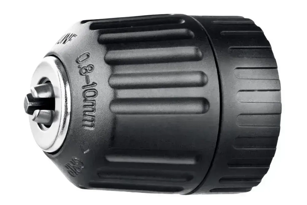 Патрон быстрозажимной, безключевой, пластиковый для дрелей и шуруповертов 0.8-10мм, резьба 3/8