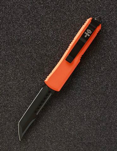 Автоматический складной нож SteelBro UTX-85 Hellhound Black VG-10 719-1OR (оранжевый) фронталка/выкидуха