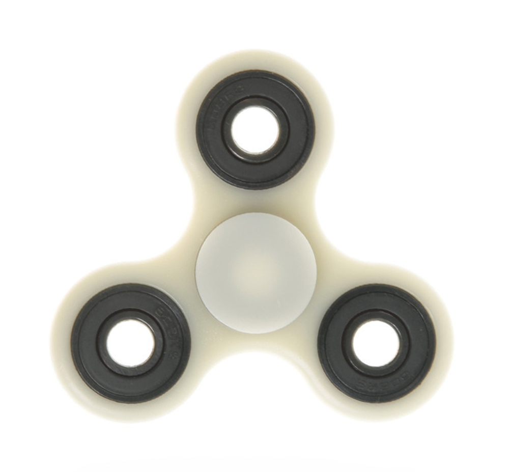 Недорогая игрушка-антистресс спиннер FIDGET SPINNER белый в коробке