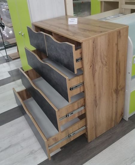 дуб вотан / цемент темный реальное фото