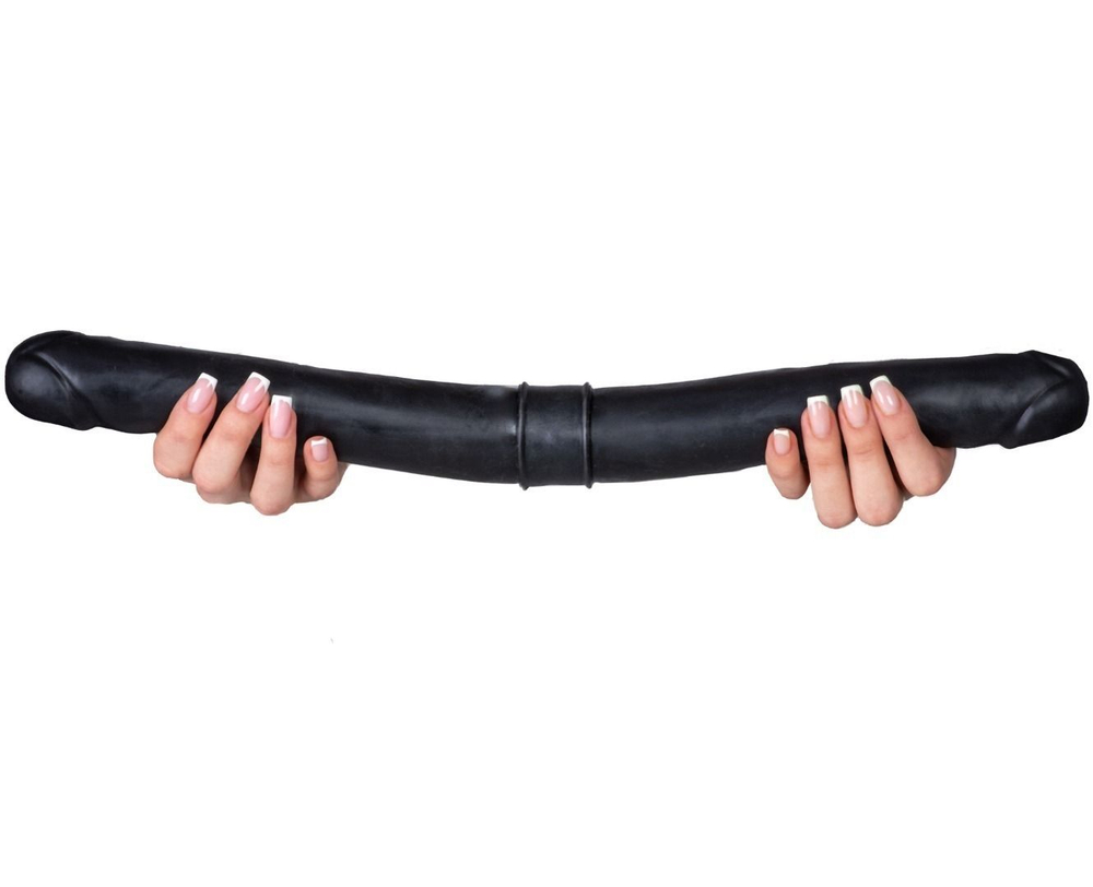 Черный двусторонний фаллоимитатор - 44 см. (Цвет: черный)