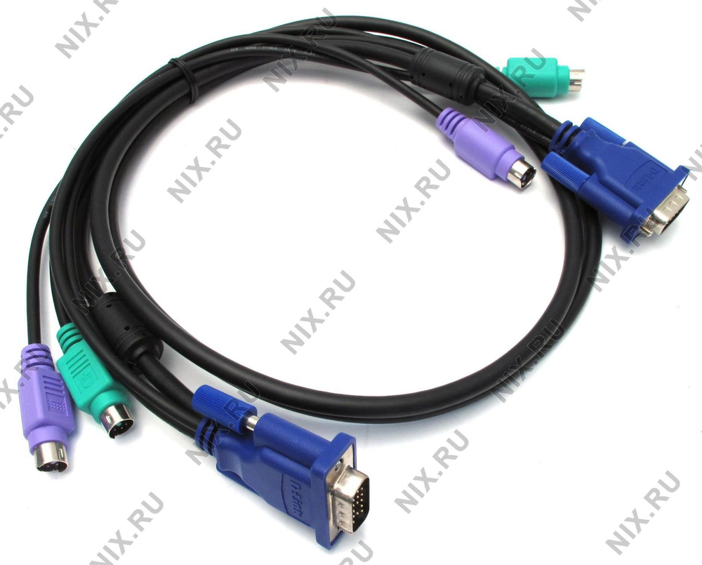D-Link &lt;DKVM-CB15&gt; Кабель для KVM переключателей (PS/2+PS/2+VGA15M, 1.5м)