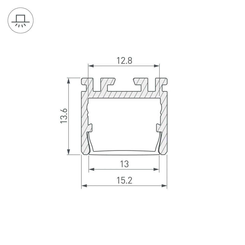 Профиль PDS-D-2000 ANOD (Arlight, Алюминий) 026517