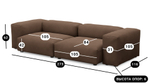 Диван Фиджи двухсекционный (большой) Vivaldi 23 273*116*62 см, Коричневый Велюр Нераскладной Фиеста