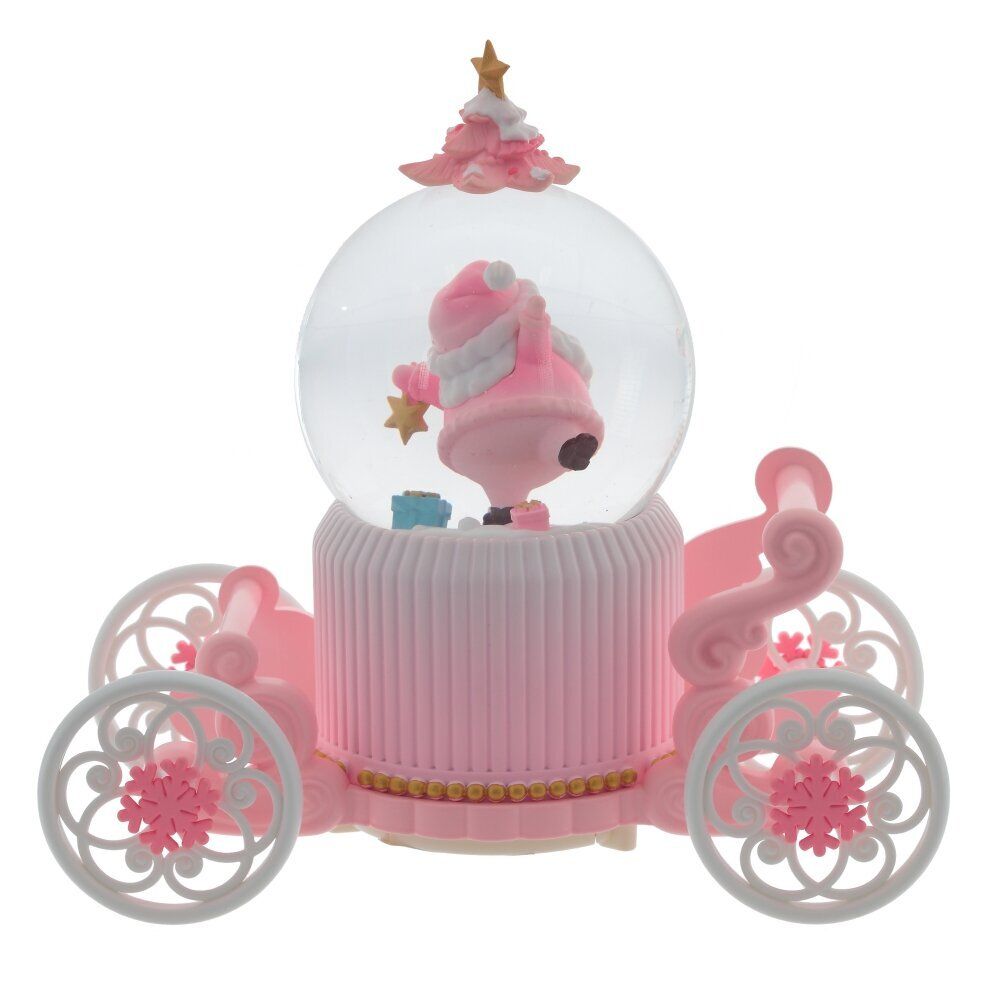 GAEM Фигурка декор "Дед Мороз" в стекл шаре (муз, подсвет, вьюга, движ, 3xAAA н/п), D10, L22 W11 H21 см