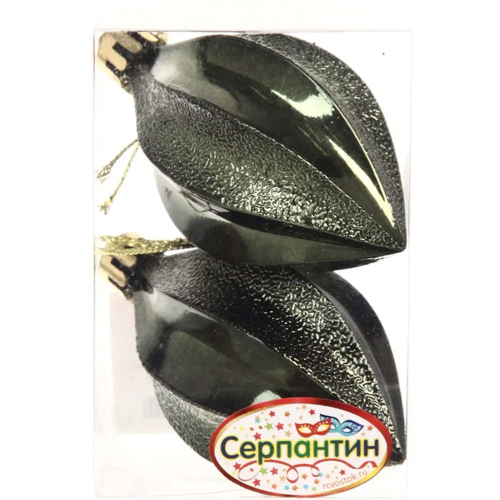 Ёлочные игрушки «Таинственное очарование» Капля 8 см (набор 2шт), изумруд