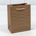 Пакет подарочный 12х15х7см Премиум "Престиж" (Бронзовый)