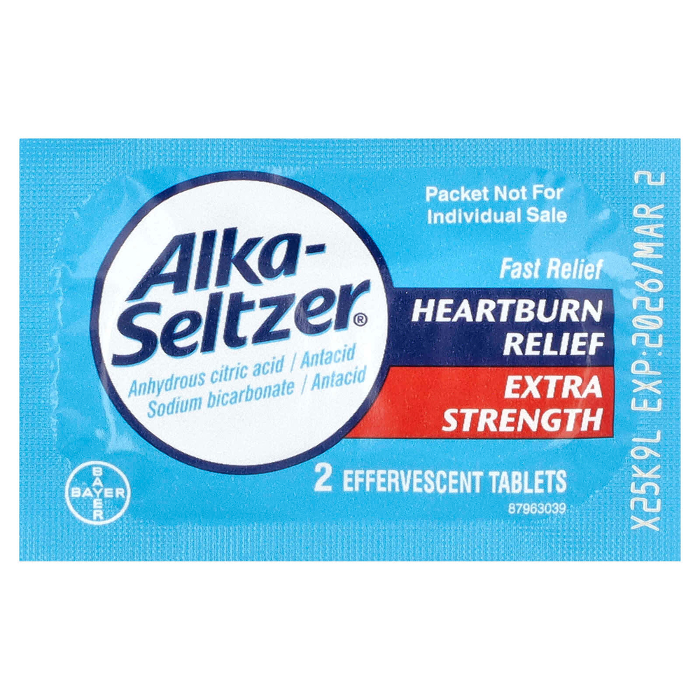 Alka-Seltzer, Средство от изжоги, с повышенной силой действия, 24 шипучие таблетки