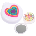 Расческа массажная детская складная «КАРАМЕЛЬ», сердце, цвет белый, d-6см (пакет с подвесом)